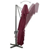 Cantilever Garden Parasol with Double Top Bordeaux Red 400x300 cm 312381