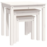 Nesting Tables 3 pcs White Solid Wood Pine 824974