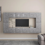 8 Piece TV Cabinet Set Concrete Grey Engineered Wood 3079089
