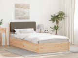 Bed Frame with Upholstered Headboard Taupe 90 x 190 cm 877667