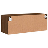 TV Cabinet with LED Lights Brown Oak 80x30x30 cm 837153