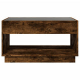 Coffee Table with Infinity LED Smoked Oak 90x50x50 cm 847669
