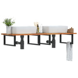 Basin Shelf Wall Mounted Steel and Solid Wood Acacia 3302841