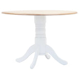 5 Piece Dining Set Solid Rubber Wood White and Brown 276870