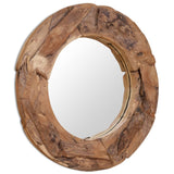 ZNTS Decorative Mirror Teak 80 cm Round 244561