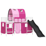 Kids'Loft Bed Frame White and Pink 75 x 190 cm Metal 42020864