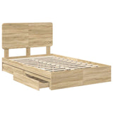Storage Bed with Drawer Sonoma Oak 120 x 190 cm Engineered Wood 3412709