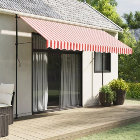 ZNTS Replacement Fabric for Awning Red and White Stripe 3.5x2.5 m 367715