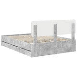 Bed Frame Concrete Grey 140 x 190 cm Engineered Wood 3412188