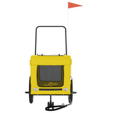 Pet Bike Trailer Yellow and Black Oxford Fabric and Iron 93938