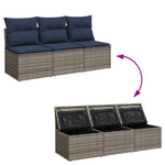 Garden Sofa 7 pcs Grey and beige 165 x 62 x 69 cm Poly rattan 366166
