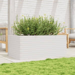 Garden Planter White 110x60x46 cm Solid Wood Pine 3282460