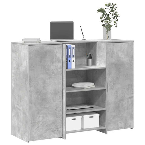 Reception Desk Concrete Grey 135x50x103.5 cm Engineered Wood 3324190