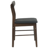 Dining Chair 2 pcs Dark Brown and Black Solid Rubber Wood 42020484