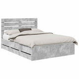 Bed Frame with Drawer Concrete Grey 160 x 200 cm Engineer Wood 3411491