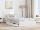 Storage Bed with Headboard White 75 x 190 cm Engineered Wood 3411604