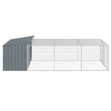 Dog House with Run Anthracite 197x396x110 cm Galvanised Steel 3214225
