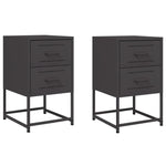 ZNTS Bedside Cabinets 2 pcs Black 36x39x60.5 cm Steel 846459