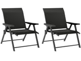 Set of Two Folding Outdoor Chairs - Black T3398P328464