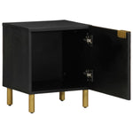 ZNTS Bedside Cabinet Black 40x33x46 cm Solid Wood Mango 4017644