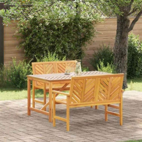 Garden Dining Set 3 pcs Brown 150 x 90 x 74 cm 3154111
