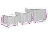 Garden Planters 3 pcs Brown Poly Rattan 366396