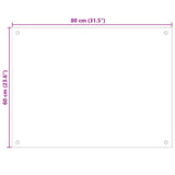 Kitchen Backsplashes 2 pcs Transparent 80x60 cm Tempered Glass 3315794