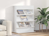 Magazine Rack with Shelf White 70 x 41 x 126 cm Engineered Wood 899527