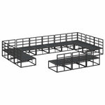 Garden Sofa Set with Cushion Black Aluminium 3378920