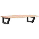 Basin Shelf Wall Mounted Steel and Solid Wood Oak 3302331