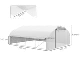 4 x 3 Walk-in Polytunnel Greenhouse, Zipped Roll Up Sidewalls, Mesh Door, 8 Mesh Windows, Tunnel T3398P318598