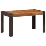 ZNTS Dining Table 140x70x76 cm Solid Rough Mango Wood 289655