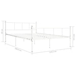 ZNTS Bed Frame without Mattress White Metal 120x200 cm 284631