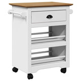Kitchen Trolley BODO White and Brown 67.5x45x80 cm 4016879