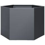 Garden Planter Anthracite Hexagon 69x60x45 cm Steel 851124