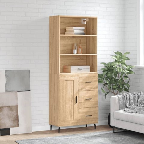 Highboard Sonoma Oak 69.5x34x180 cm Engineered Wood 3190040