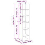 Book Cabinet White 40x35x180 cm Engineered Wood 803398
