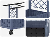 Raised Bed with Trellis and Roof Grey 162.5 x 40 x 142 cm PP 3423118