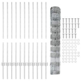 Fence with Posts Silver 1 x 25 m Steel 3337120