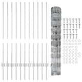 Wild Fence with Posts 25 x 1 m Hot-Dip Galvanised Steel 3337121