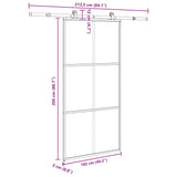 Sliding Door with Hardware Set 102x205 cm ESG Glass&Aluminium 3332820