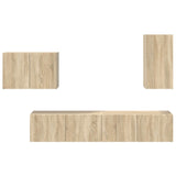TV Wall Cabinet Set 4 pcs Sonoma Oak Engineered Wood 3408936