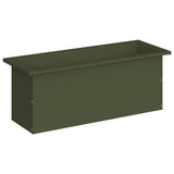 Garden Planter with LED Olive Green 30 x 80 x 30 cm Steel 8008104