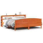 Bed Frame without Mattress Wax Brown 200x200 cm Solid Wood Pine 3306215