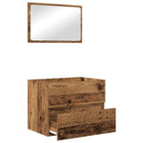 Bathroom Furniture Set 2 pcs Old Wood Engineered Wood and Metal 875432