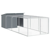 Dog House with Run Anthracite 153x396x110 cm Galvanised Steel 3214223
