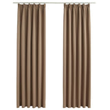 Blackout Curtains with Hooks 2 pcs Taupe 140x225 cm 134439