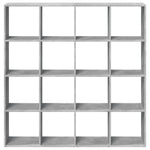 Book Cabinet Concrete Grey 137.5x29x137.5 cm Engineered Wood 3310292