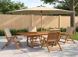 Outdoor Dining Set with Parasol 6 pcs Cream White 3438550