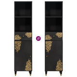 Bathroom Cabinet Black 38 x 33 x 160 cm Solid Mango Wood 4018830